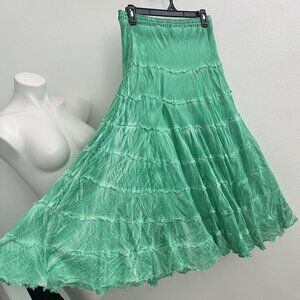 METROWEAR Crinkle tiered Madi Skirt SMALL Boho Hippie Peasant Elastic Waist NWOT